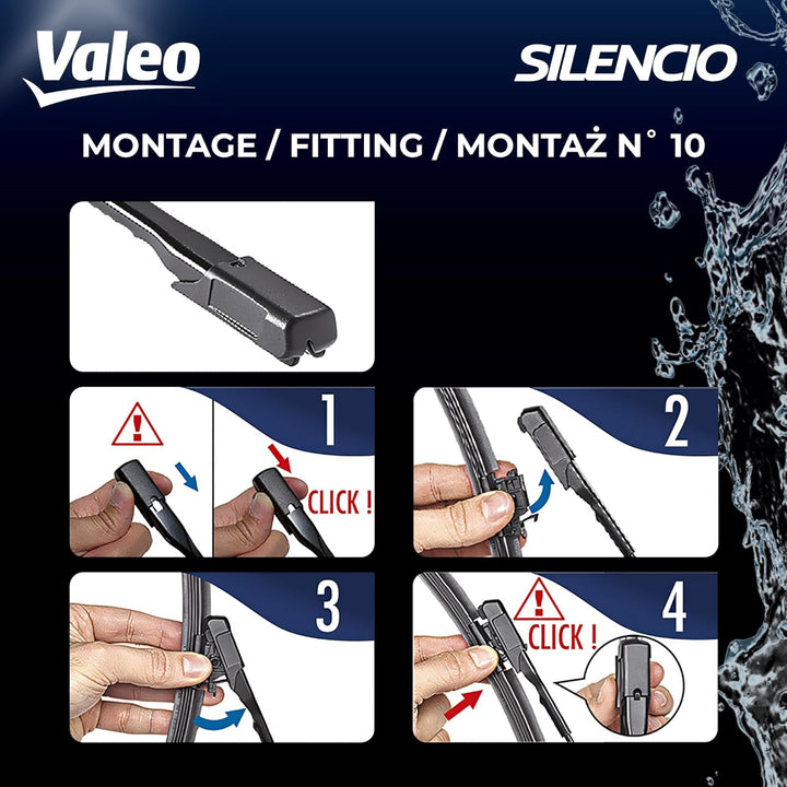 Valeo Silencio VF924 Wischerblatt 577924 Vorderansicht: 600mm / 550mm Menge Set 2 Einheiten Fahrerse