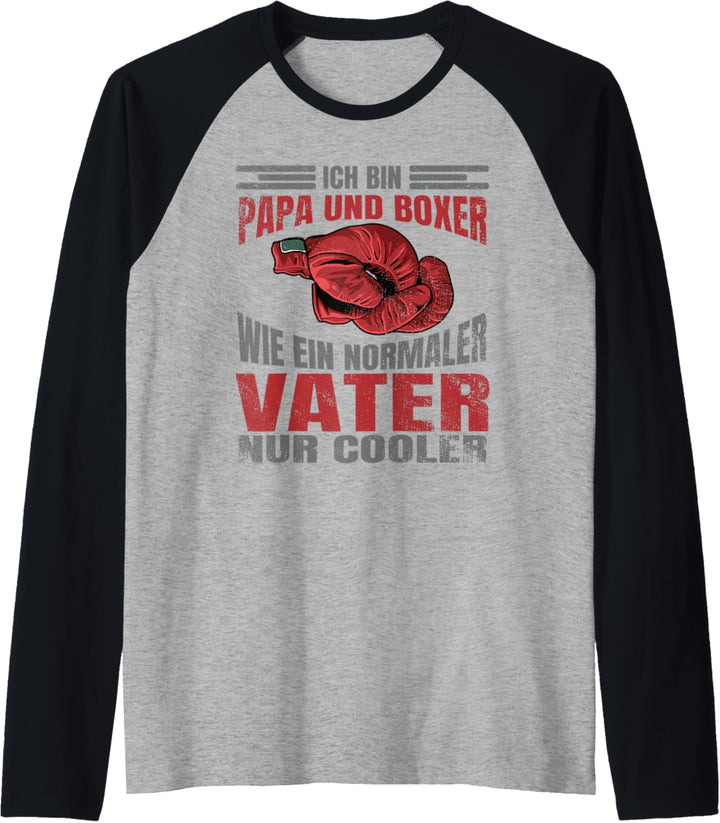 Boxen Sport Boxkampf Papa Vater - Boxer Raglan