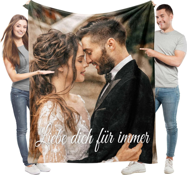 Easycosy personalisierte Decken für Paare Geschenke Benutzerdefinierte Bild werfen Decke Personalisi