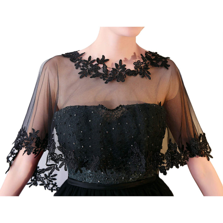 CHIC DIARY Elegant Stola Umschlagtuch Brautkleid Umhang Spitze Tüll Cape Retro Lace Boleros für Aben