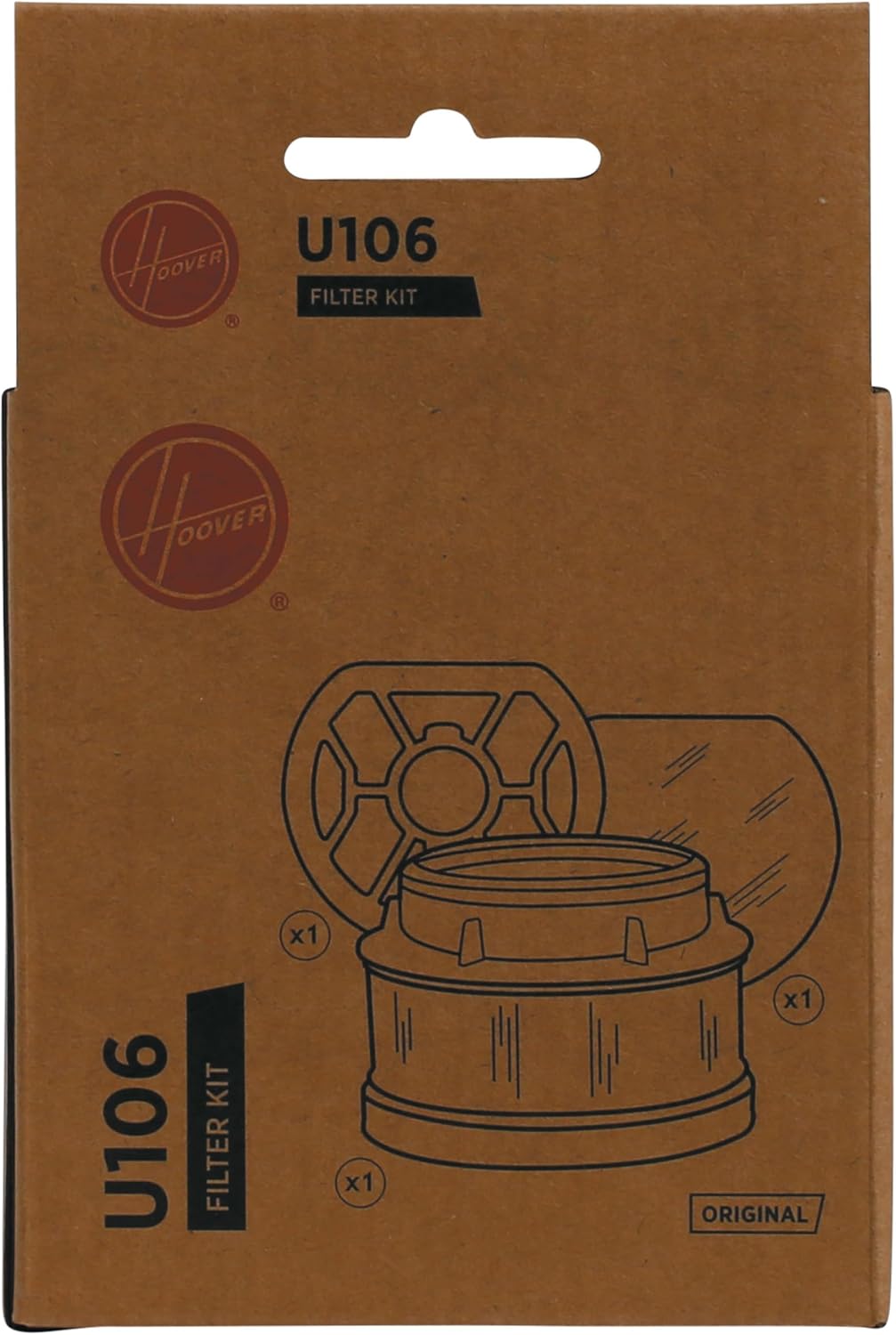 Hoover U106 Staubsauger-Filterset, Anti-Geruch, Extra-Filterung, Original-Ersatzteil, Kompatibel Mit