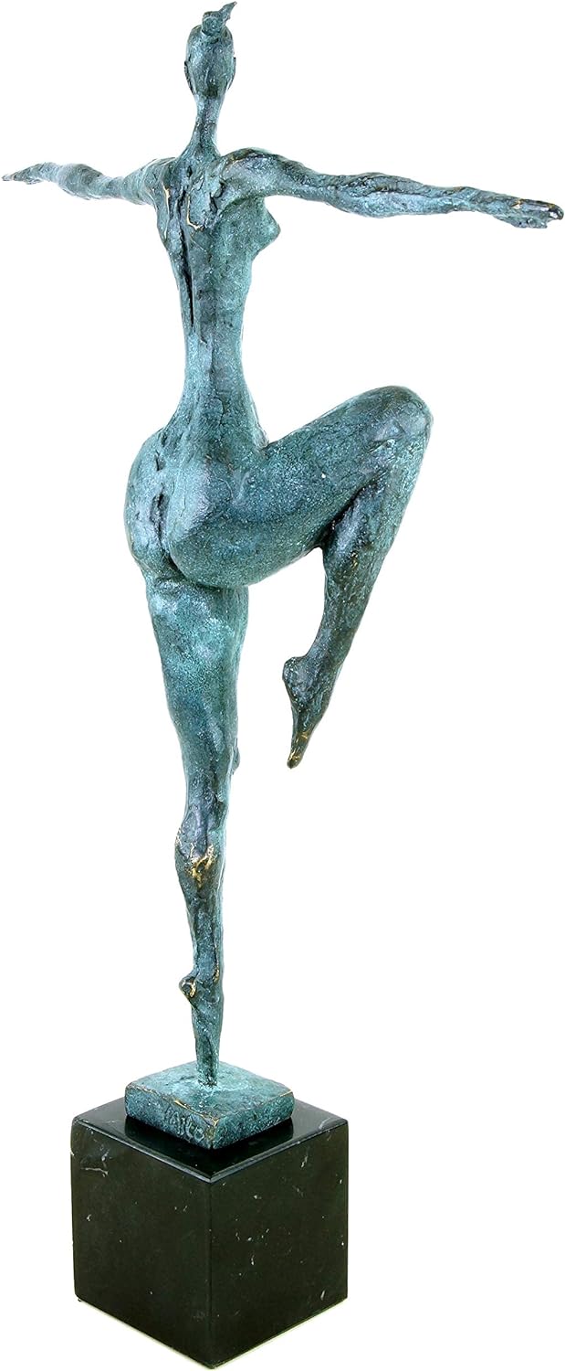 Moderne Bronzefigur auf Marmorsockel - Abstrakter Akt - signiert von Milo - Moderne Kunst Skulptur K