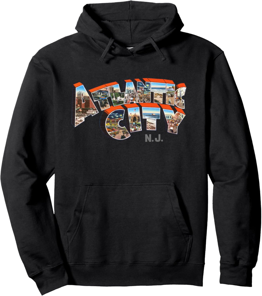 Atlantic City New Jersey NJ Vintage Retro-Souvenir Pullover Hoodie