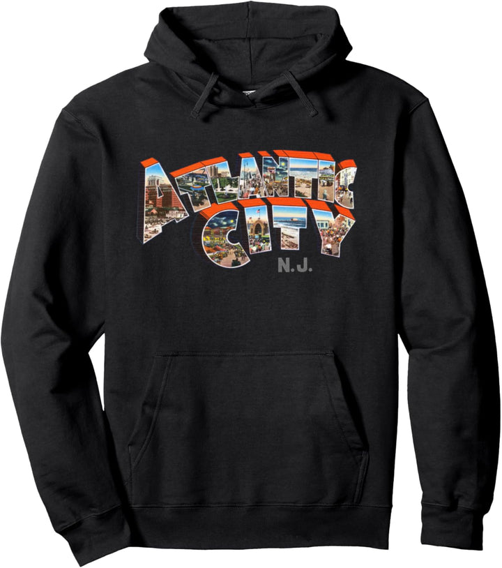Atlantic City New Jersey NJ Vintage Retro-Souvenir Pullover Hoodie