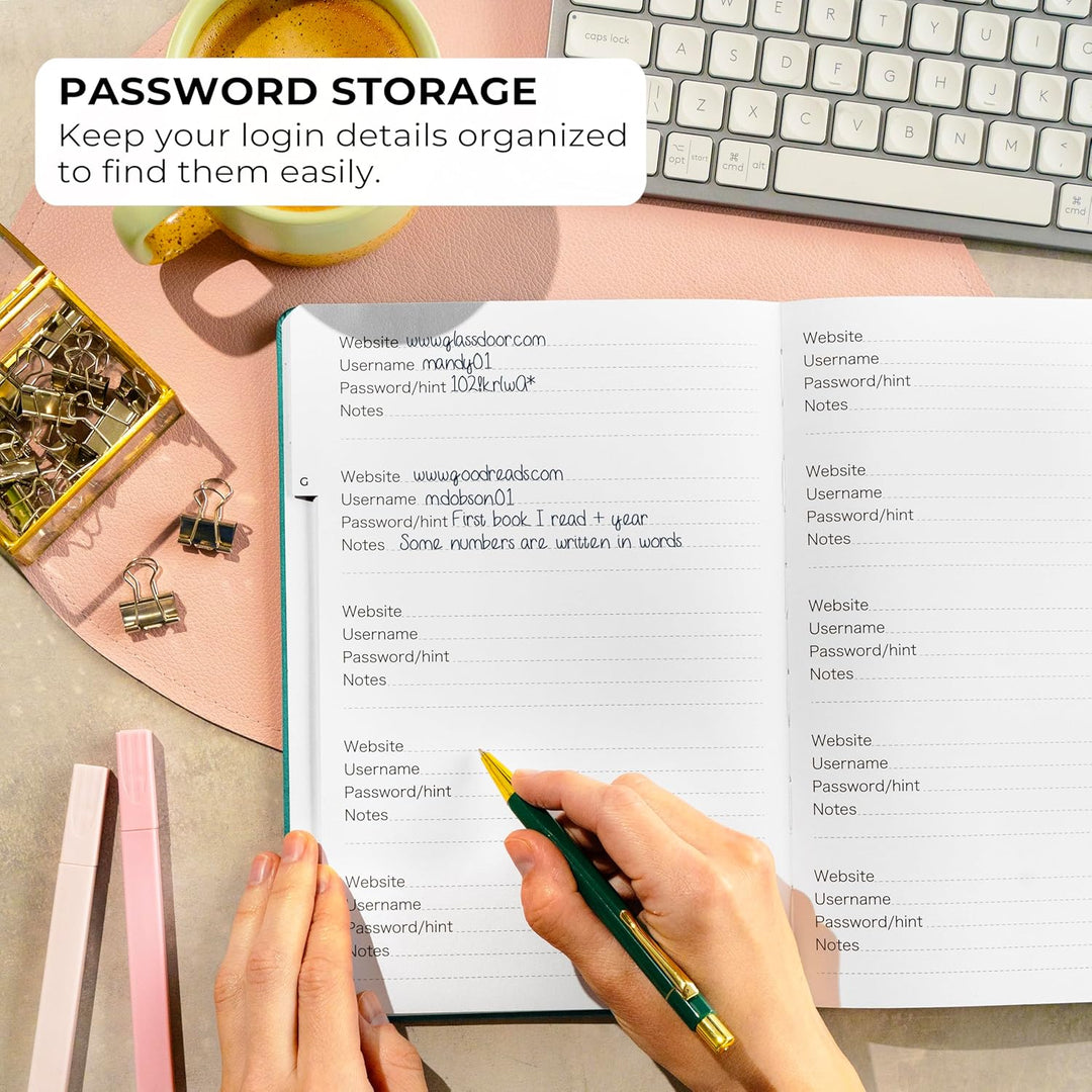Clever Fox Passwortbuch mit Registerkarten - Adress- und Passwort-Organisationsbuch mit alphabetisch