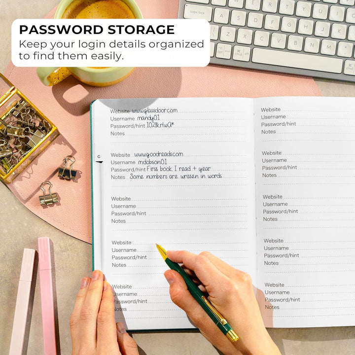 Clever Fox Passwortbuch mit Registerkarten - Adress- und Passwort-Organisationsbuch mit alphabetisch