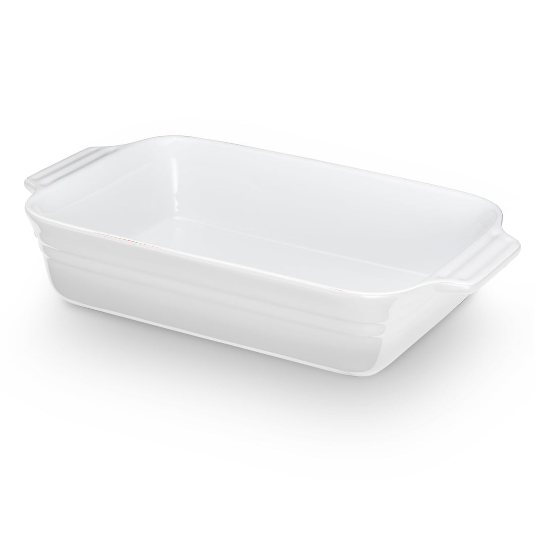 KHG Auflaufform mittelgross 26 cm, Kapazität 0,75 Liter in Weiss für 1-2 Personen, Ofenform aus Kera