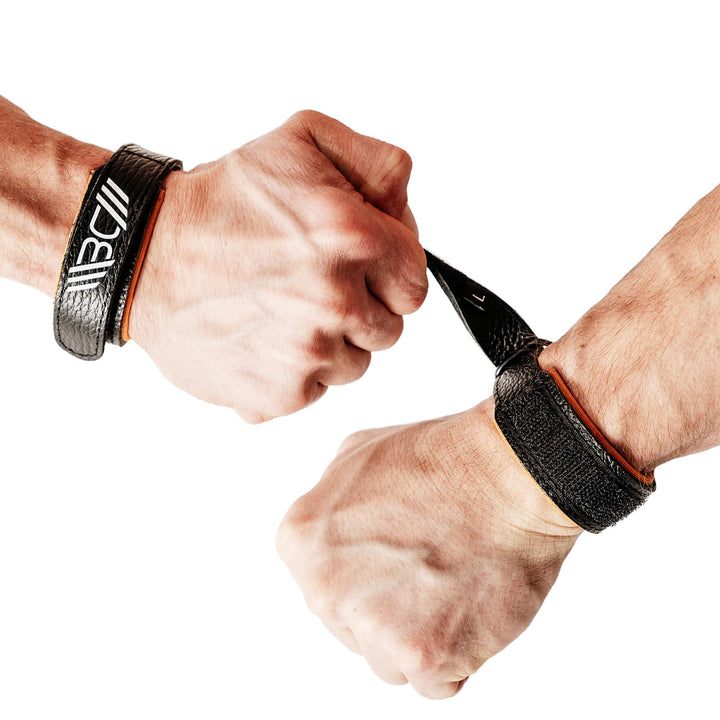 WARM BODY COLD MIND Premium Leder Wrist Wraps für Olympisches Gewichtheben, Handgelenkstütze, Fitnes