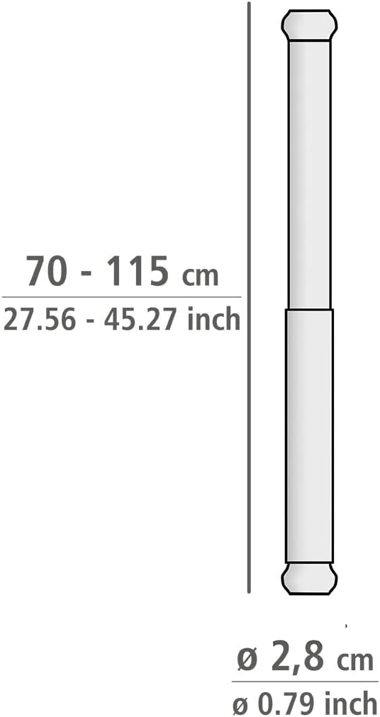 WENKO Teleskop-Duschstange Luz, ausziehbare Duschvorhangstange inkl. Wandadapter zum Klemmen, einfac