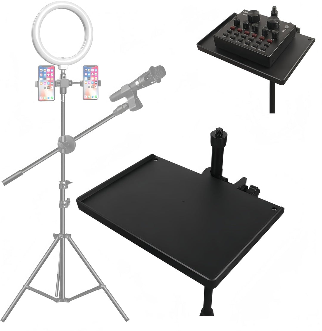 2 Stück Mikrofonständer, Notenständer, Regal, Mikrofonhalterung, Mikrofonständer, Tablett, Halterung