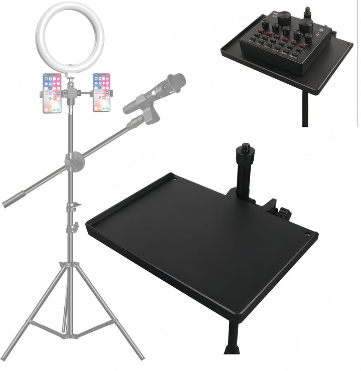 2 Stück Mikrofonständer, Notenständer, Regal, Mikrofonhalterung, Mikrofonständer, Tablett, Halterung