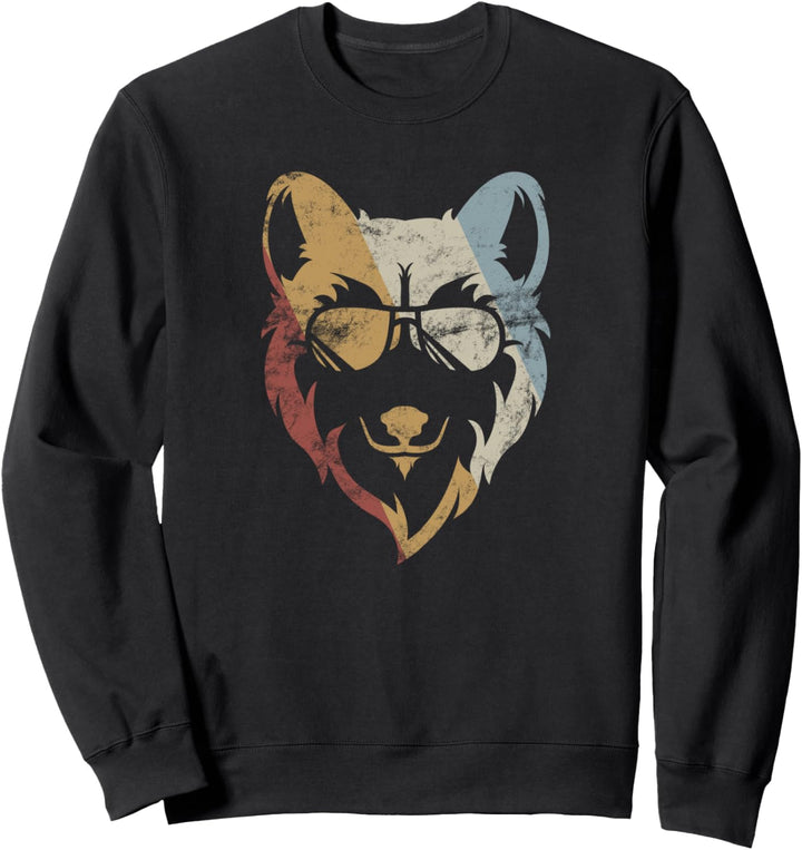 Wolf Retro Style Vintage Sweatshirt