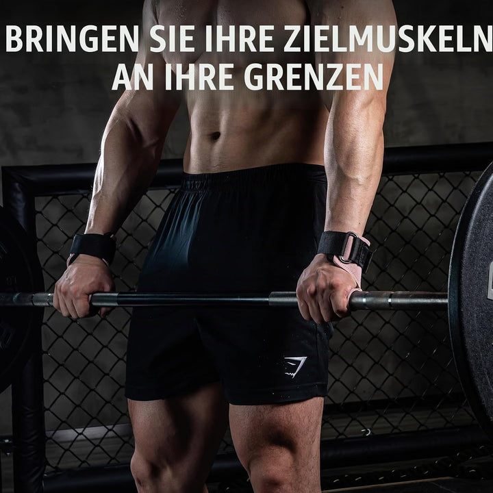 MANUEKLEAR Gewichtheben-Handgelenkbänder mit gepolsterter Handgelenkschlaufe, Leder-Gewichtheben, Ha