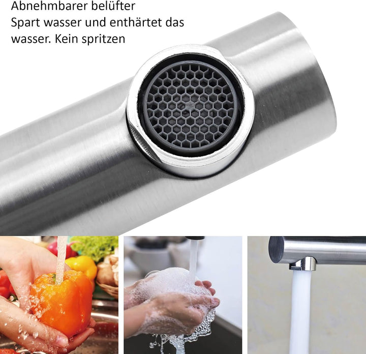 Wasserhahn Bad, SEMANEY 360° Drehbar Waschbecken Armaturen, Einfache Montage Einhebelmischer Waschbe