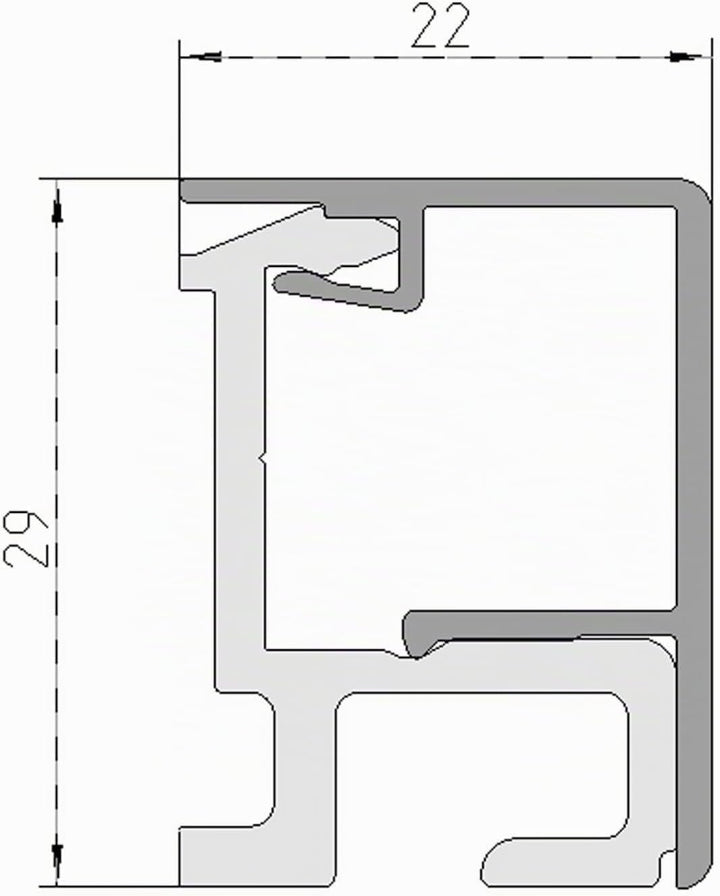 SOTECH Linero MosaiQ EasyLine schwarz 900 x 22 x 29 mm Aluminium Küchenreling Relingsystem Profillei
