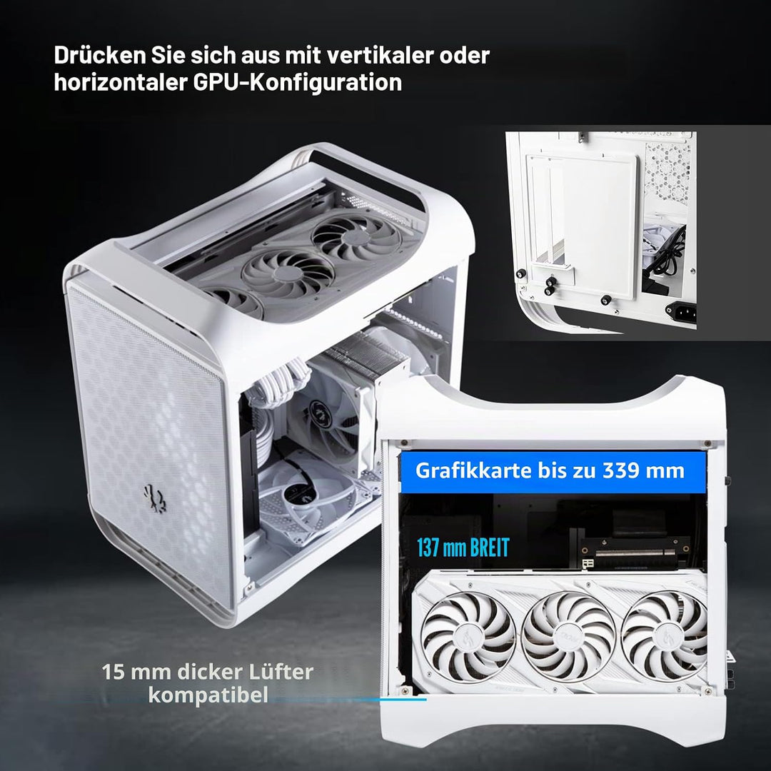 BitFenix Prodigy M 2022 Pc Case, ARGB Micro ATX Gehäuse, Gaming Pc, Kompaktes Pc Gehäuse für Micro A