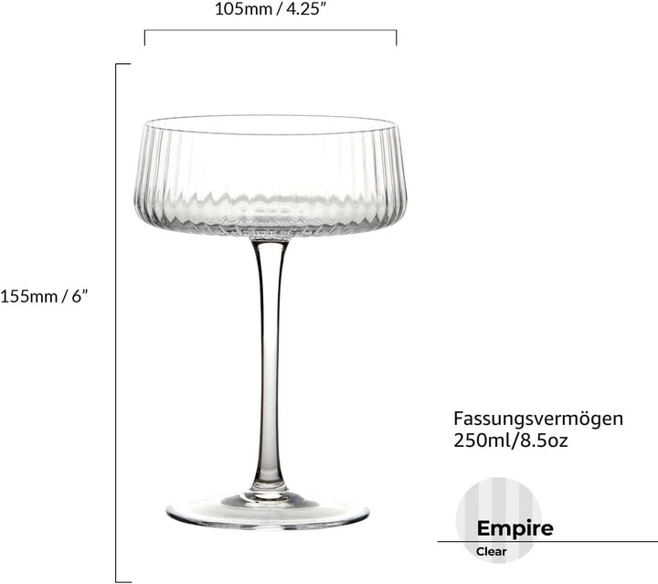 Anton Studio Designs – Empire Champagnerschalen – Handgefertigte Gläser – Champagnergläser – Coupé-G