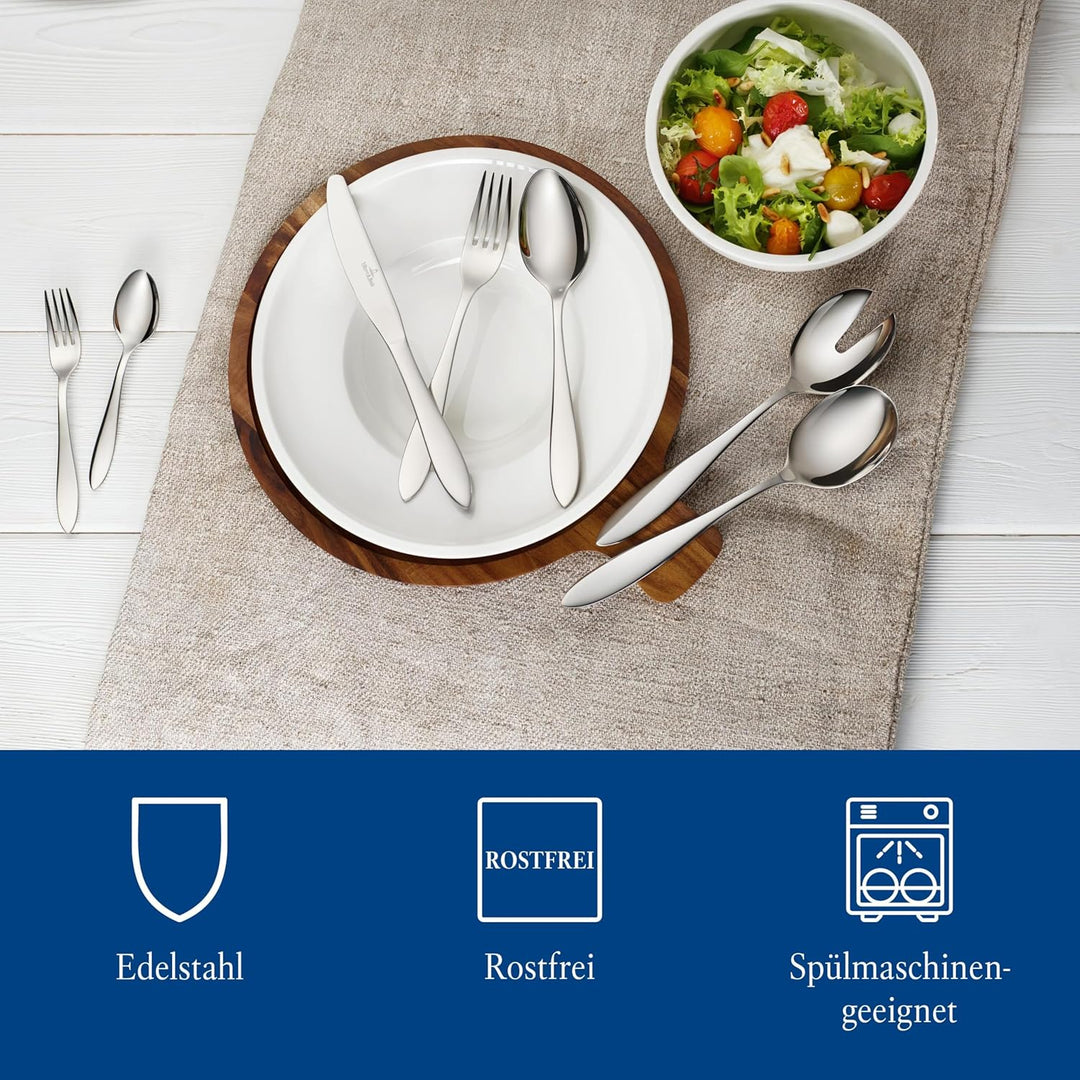 Villeroy und Boch Arthur Tafelbesteck für bis zu 12 Personen, 68-teilig, Edelstahl 44 x 29 x 9 cm Me