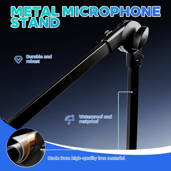 Mikrofon Arm Tisch Mikrofonarm, Verstellbar Microphone Ständer Universel Mic Arm mit Tischklemme und