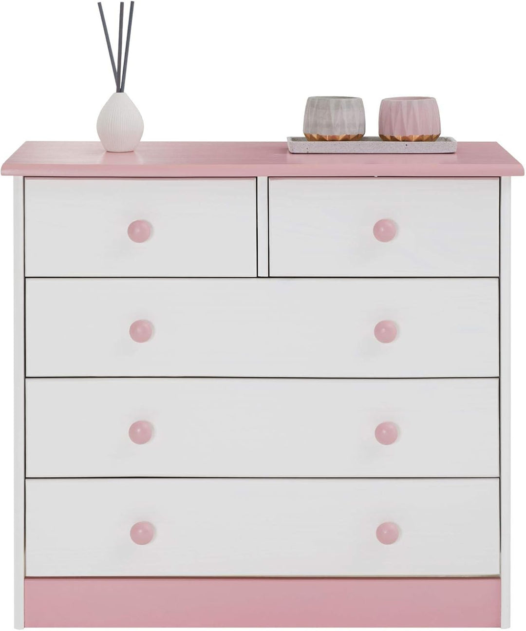 IDIMEX Kommode Rondo, schöne Anrichte mit 5 Schubladen, praktisches Sideboard aus massiver Kiefer in