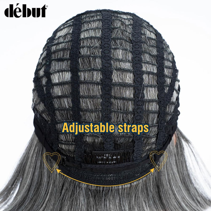 Début Lace Front Perücke für schwarze Damen Bob Perücke für weisse Damen Kunsthaar 24 cm 120g Natur