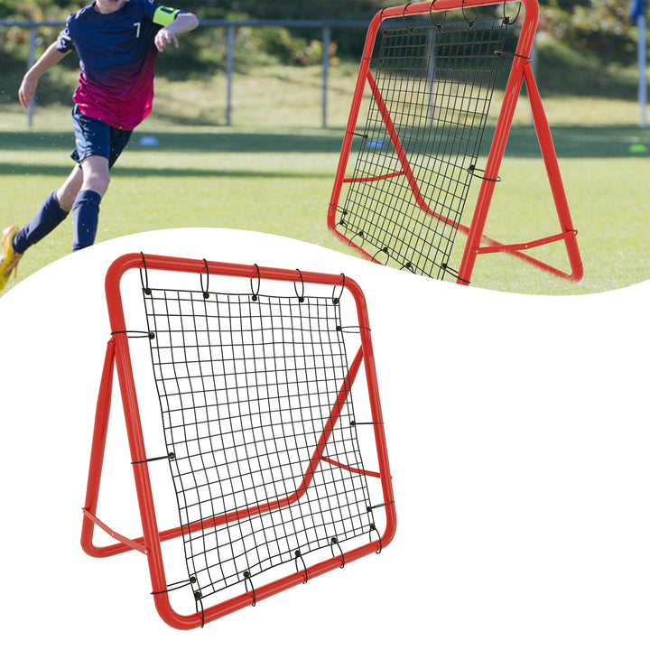 Fussball Rebounder Netz Fussball Tor Rückprallwand Netz Faltbar Kicker Fussballtor, 4 Verstellbare S
