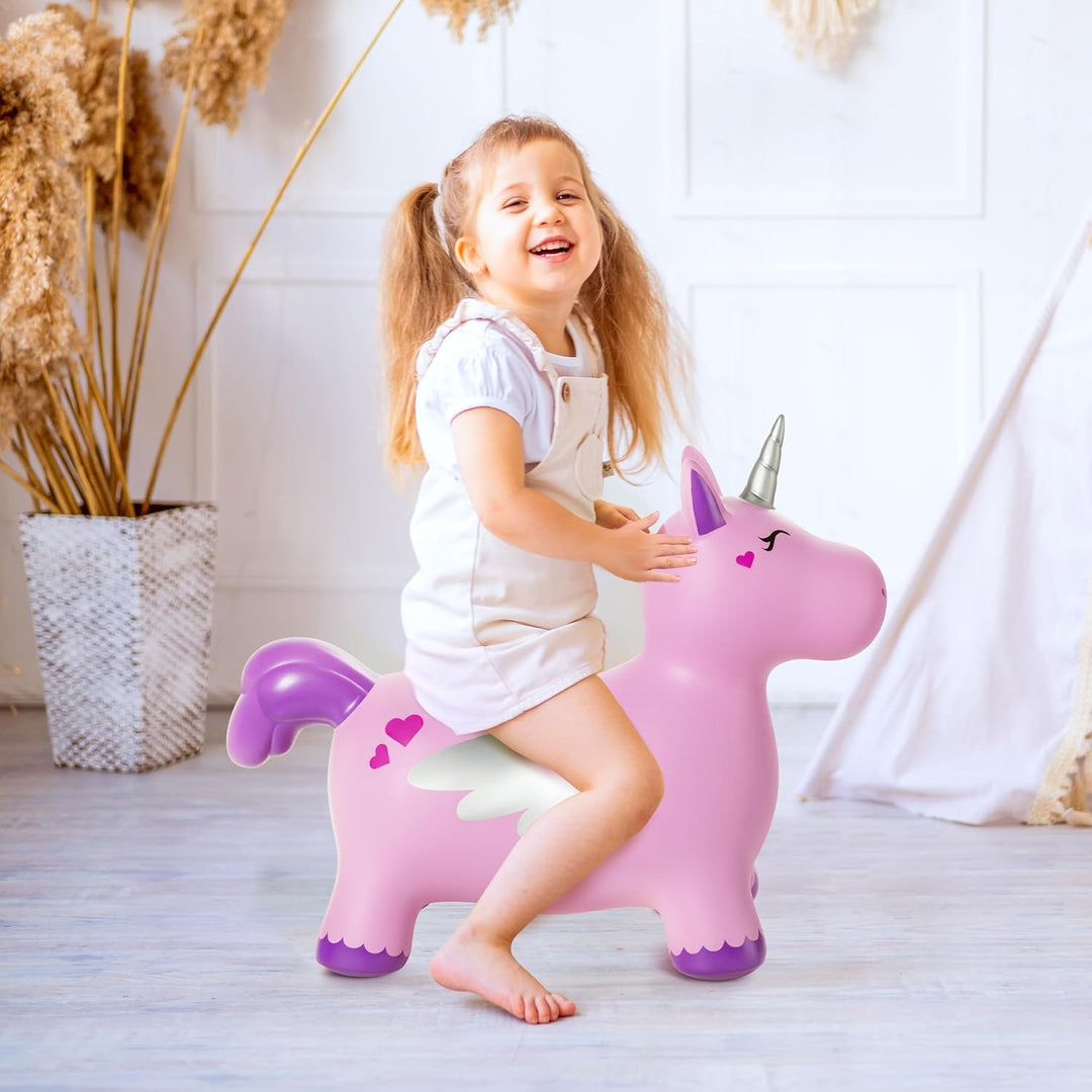 U&C Planet Hüpftier, Einhorn Hüpfpferd Animal Hopper,100kg Tragfähigkeit, Animal Hopper Springpferd