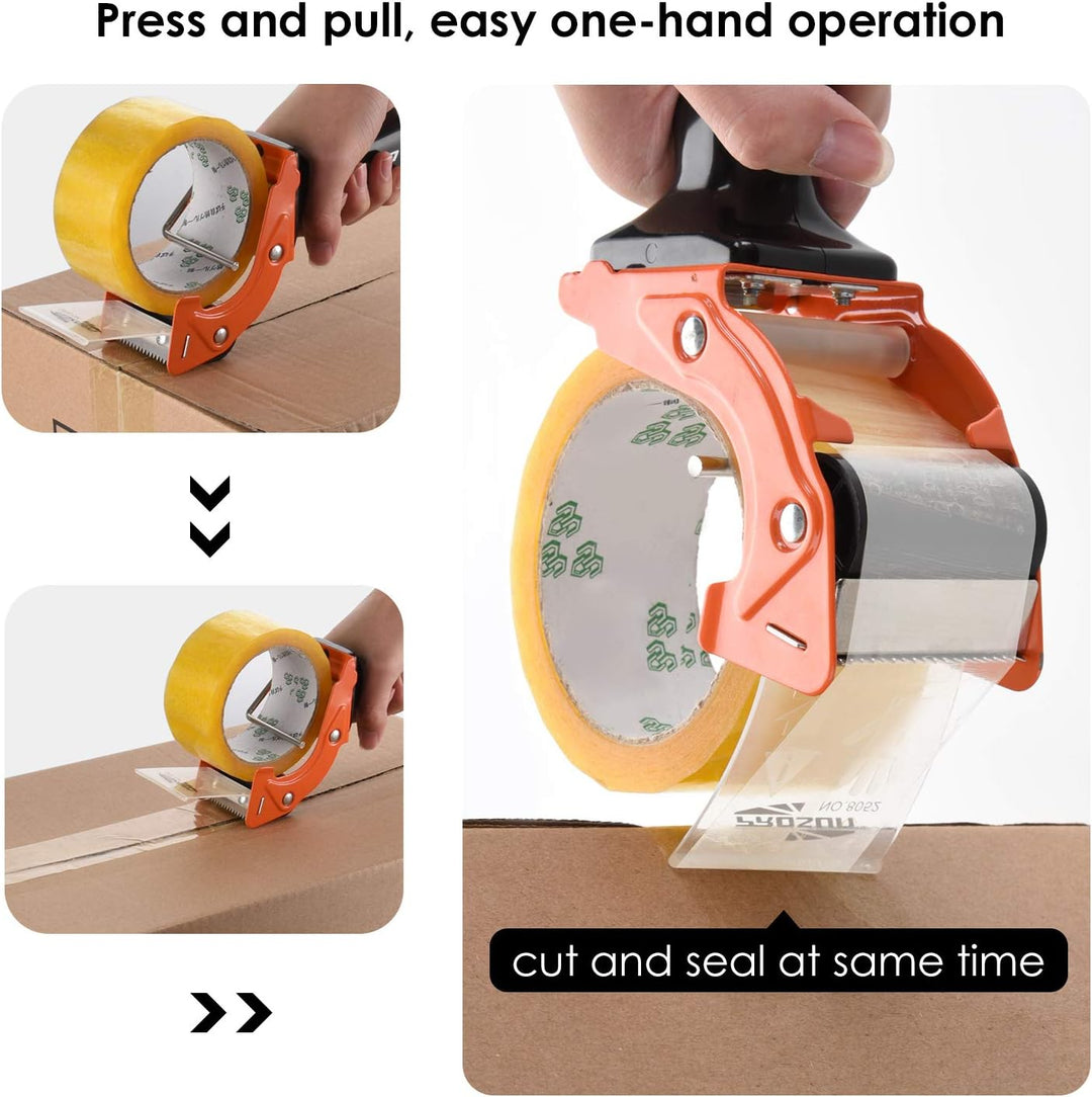 Packetband Handabroller mit Bremse Metallgehäuse Schnell Reload Klebebandabroller, Paketklebeband Pa
