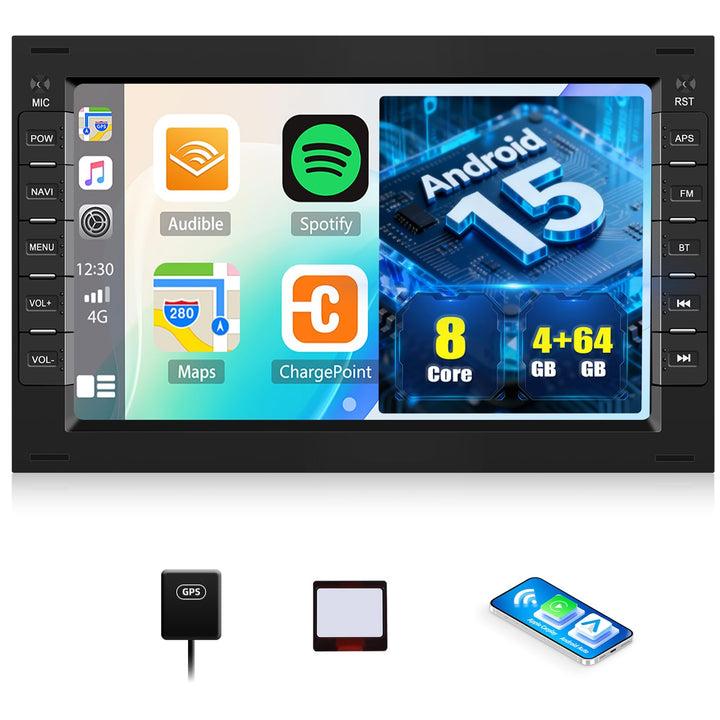 8-Core 4G+64G CAMECHO Android 15 Carplay Autoradio für VW Golf 4 Polo Sharan Jetta MK4 T5 Multivan m