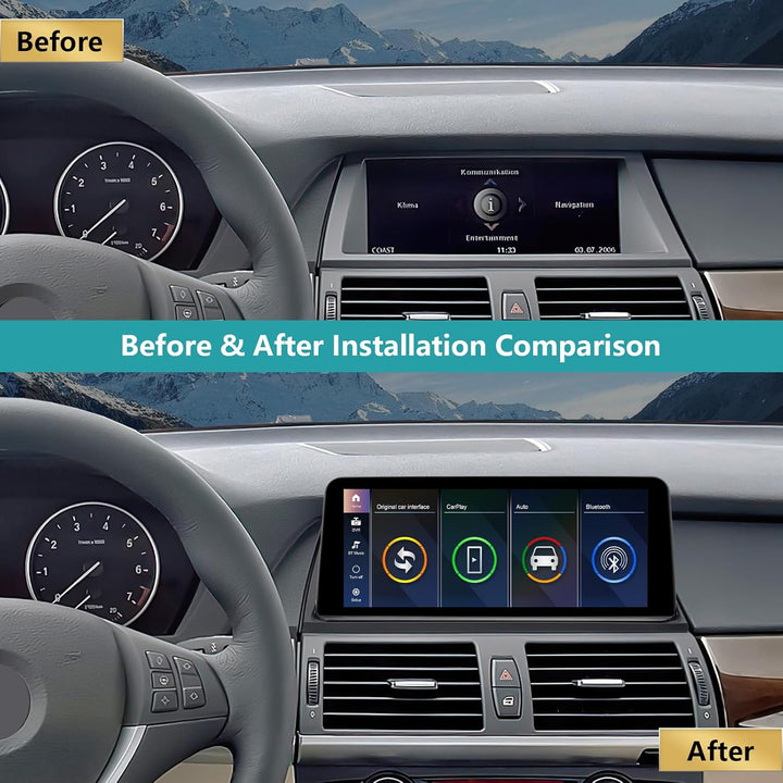 10,25 Zoll Touchscreen-Autoradio für BMW X5/X6 E70 E71 2007–2010 mit CCC-System, unterstützt Apple C