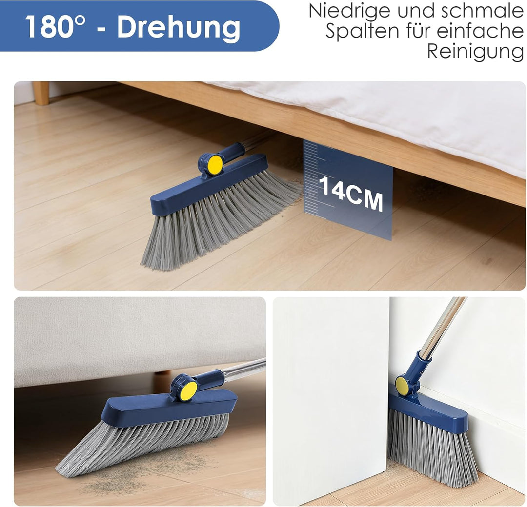 Besen und Kehrschaufel Set,Masthome Besen mit Stiel,Aufrecht Kehrschaufel mit Langem Stiel,Broom and