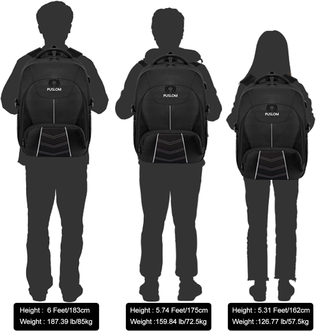 Extra Grosser Rucksack Herren 55L Wasserdicht 18.4 Zoll Laptoptasche Arbeit Laptop mit USB Ladeansch