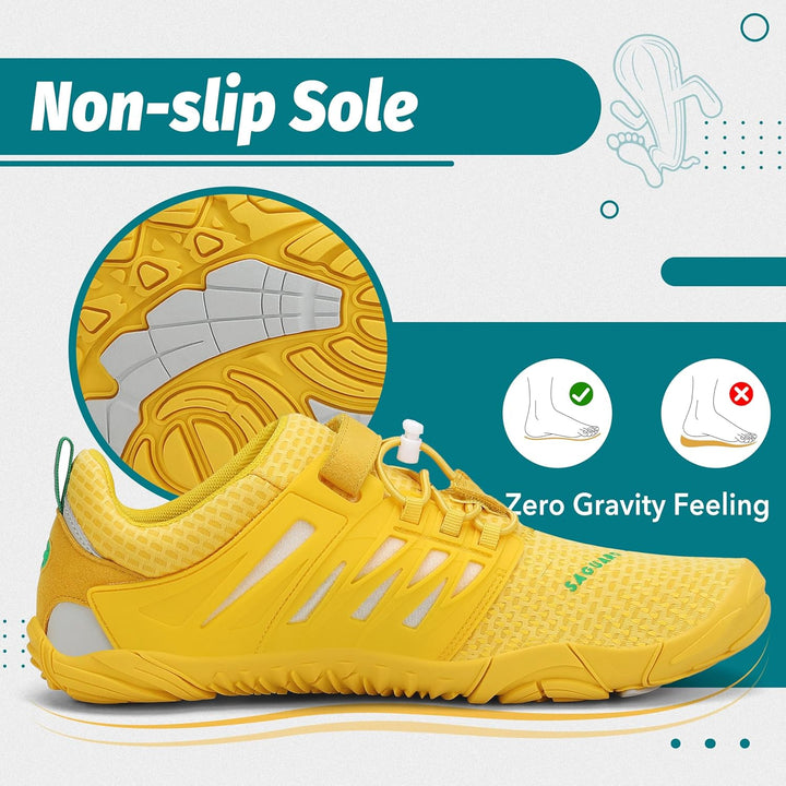 SAGUARO Unisex Barfussschuhe Outdoor Zehenschuhe mit Breite Zehenbox & Zero-Drop Sohle Gr.36-48 44 E