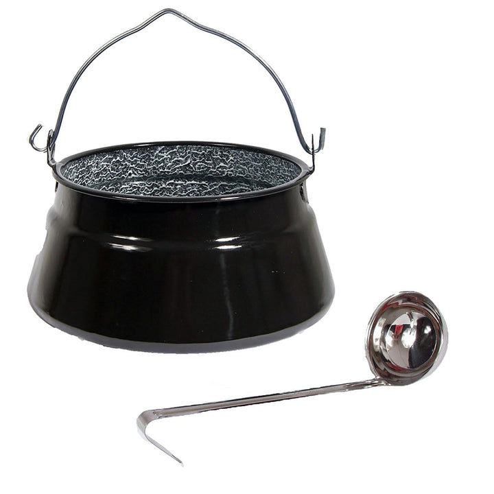 Set Ungarischer Fischsuppekessel Emaille 25 Liter + Gratis Schöpflöffel Fischkessel Suppenkessel kon