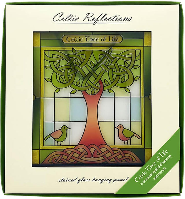 Royal Tara Baum des Lebens Buntglas Sonnenfänger Irisches handgefertigtes Hausdekor, 16 cm Grün Baum