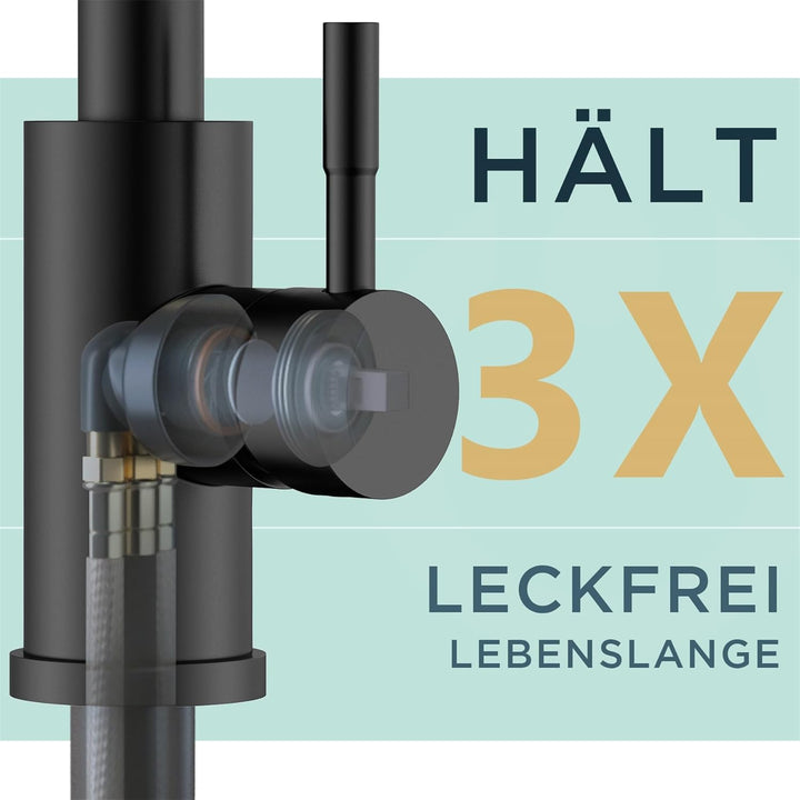 FORIOUS Wasserhahn Küche, Hochdruck Küchenarmatur mit Brause Ausziehbar Armatur, Mischbatterie Spült