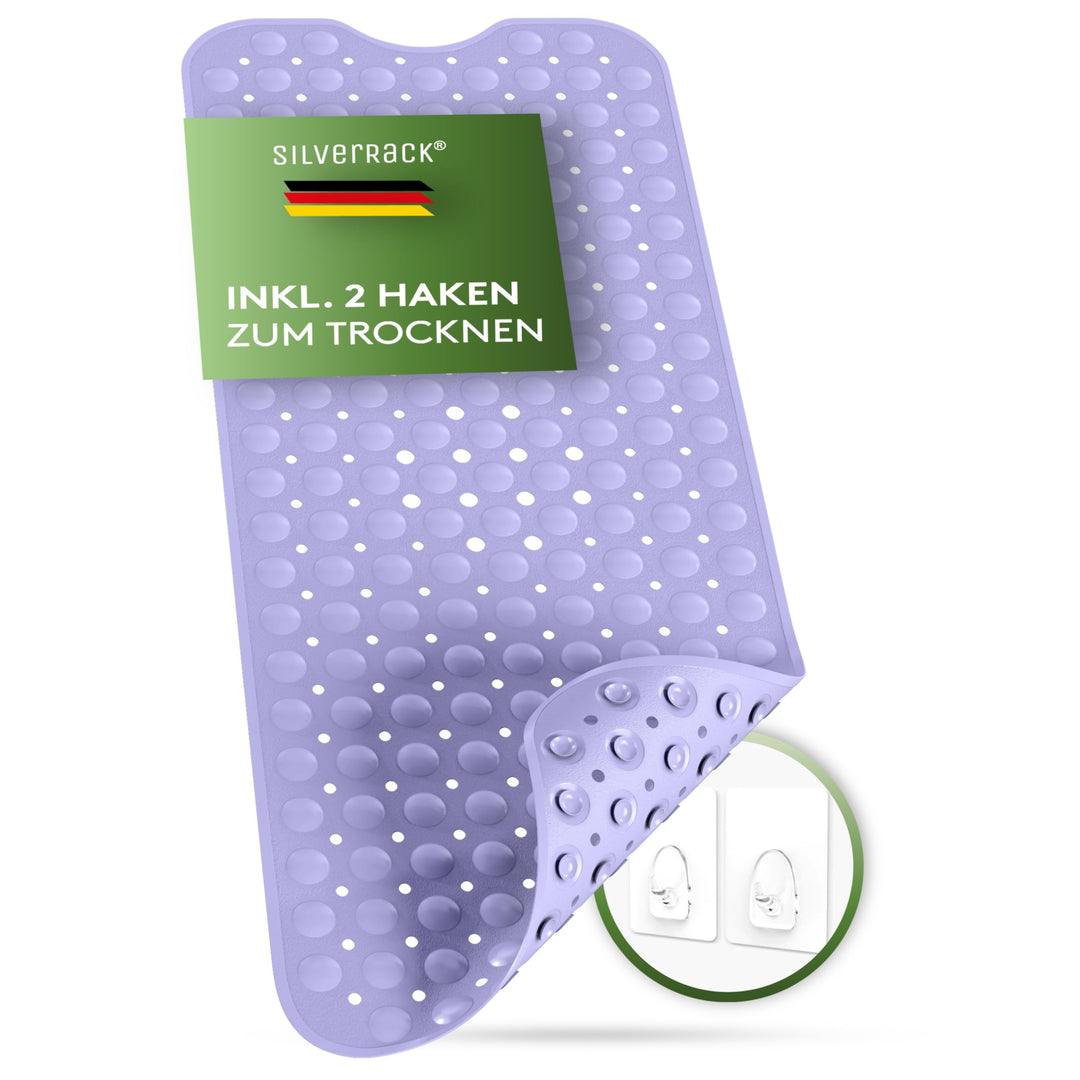 Badewannenmatte 100x40 cm (Lavendel) - Antirutschmatte Badewanne BPA frei für Kinder und Babys - Dus