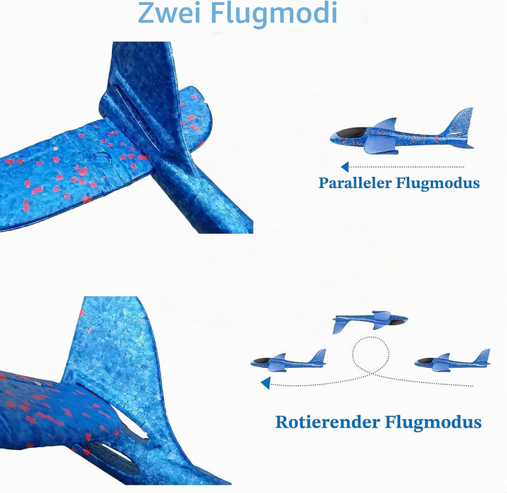 Luthando 4 Stück Styropor Flugzeuge Kinder - Styroporflieger Flieger Wurfgleiter, 38cm Styroporflieg