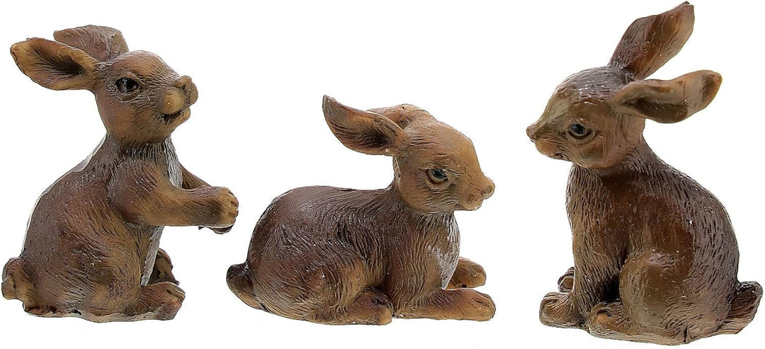 Tier-Set Eule Eichhörnchen Hase für Krippe, 12 cm