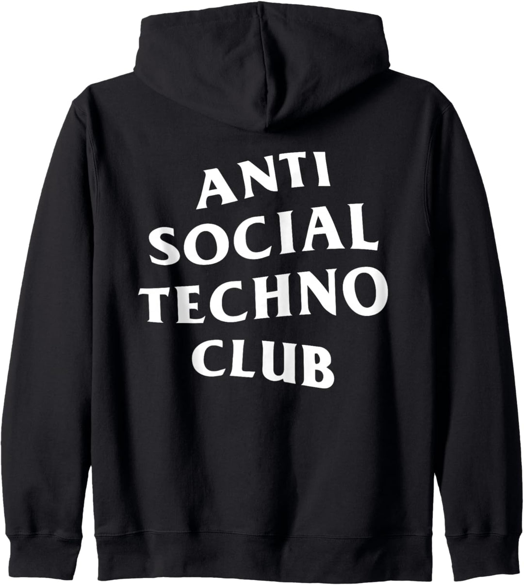Anti Social Techno Club White Logo (vorne + hinten) Kapuzenjacke
