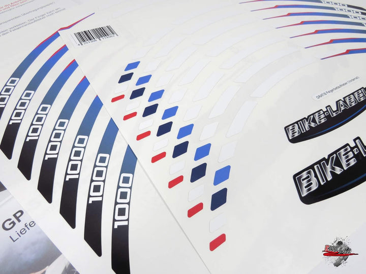 Felgenrand Aufkleber 1000 blau weiss rot kompatibel für BMW 710034