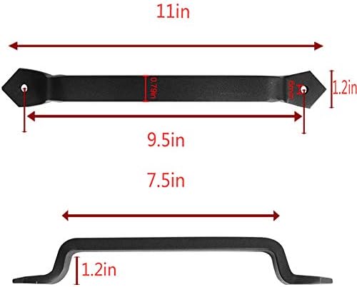 WANLIAN 11-Zoll-antike feste schwere Gusseisen Türgriff Tür ziehen Scheunentor Griff Handschuhe, Out