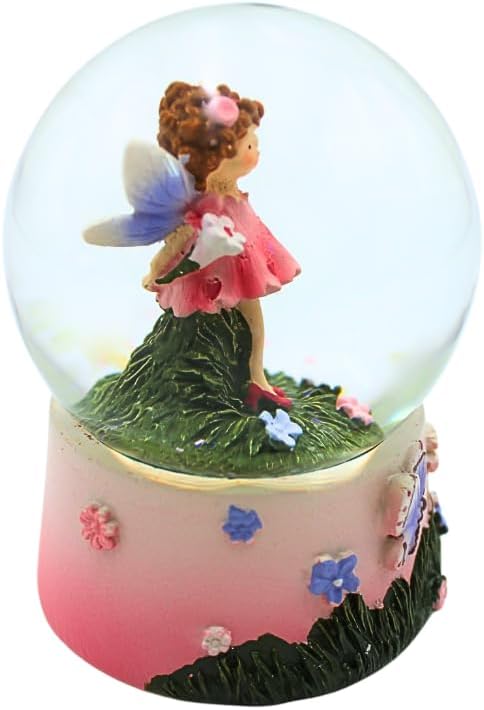 Dekohelden24 Schneekugel, Schüttelkugel, Fabelwesen - Schneekugel, Schneekugel mit Blumenmädchen, El