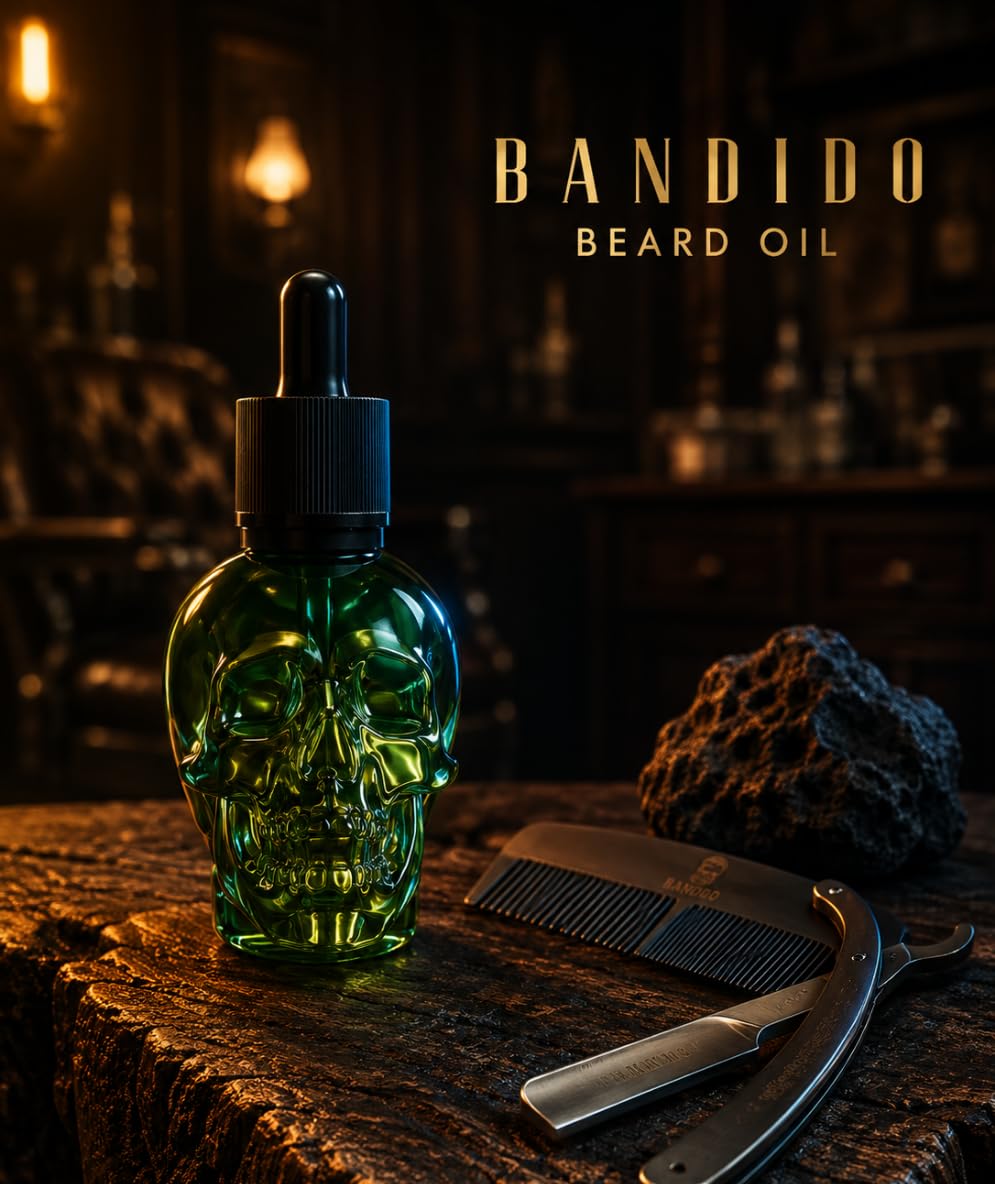 Bandido Bartöl Herren Green 40ml – Beard Oil mit Arganöl, Jojobaöl & Vitamin E – Bartpflege Öl für w