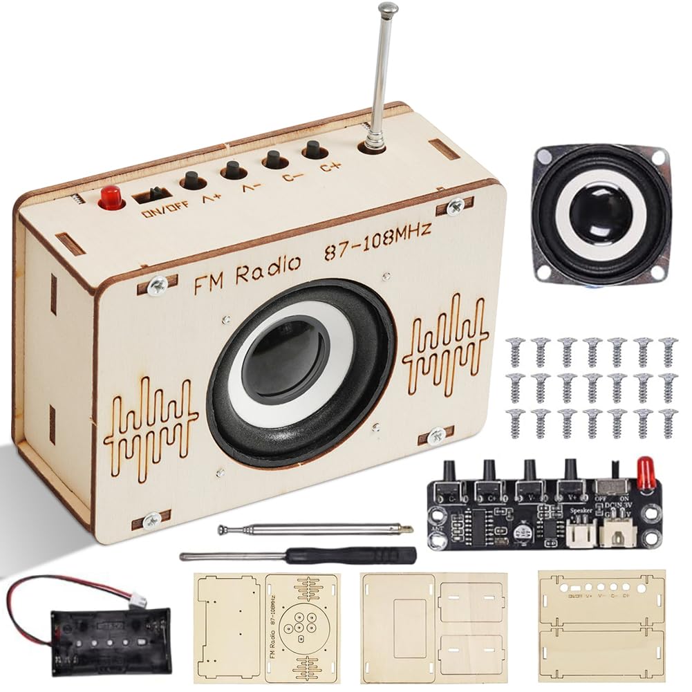 Radio Bausatz, DIY Set Holz Radio, Holz Experimente Wissenschaft für Kinder, Lautsprecher Bausatz mi