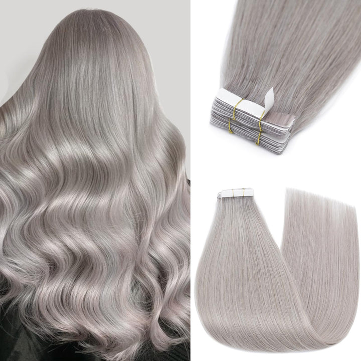 Silk-co Tape Extensions Echthaar 10 Stück 20g, Remy Tape in Extensions Haarverlängerung, Skin Weft E