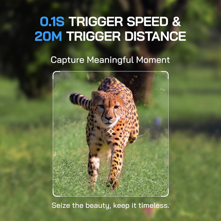WOLFANG Wildkamera, 64MP 4K HD WLAN Wildtierkamera mit App, Jagdkamera mit Nachtsicht, Bewegungssens