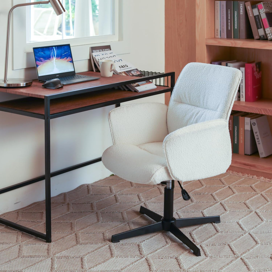 MEUBLE Cosy Bürostuhl Ergonomisch Schreibtischstuhl mit höhenverstellbar Armlehnen 360° Drehbar Schm
