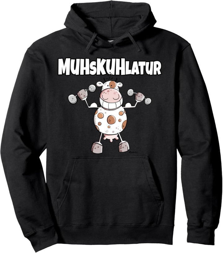 MUHsKUHlatur Kuh I Kraftsport Fitness Fun Wortspiel Pullover Hoodie