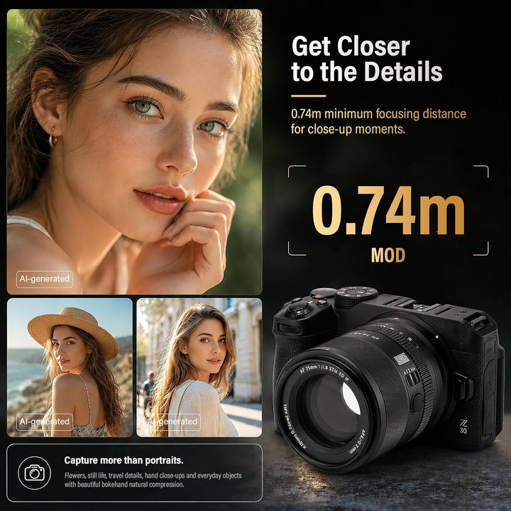 VILTROX 75mm F1.8 EVO E Mount Kamera Objektiv kompatibel mit Sony E Camera Lenses APS-C mit Grosser